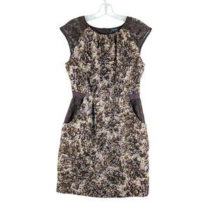 Guess Los Angeles Womens Small Floral Lace Dress With Cap Sleeves